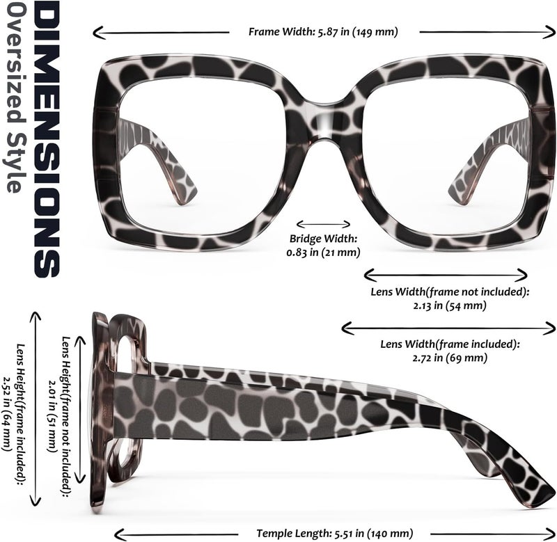 GQUEEN Oversized Fake Glasses Women Men Retro Thick Big Square Frame Clear Lens UV400 Protection Fashion Eyeglasses - Image 5
